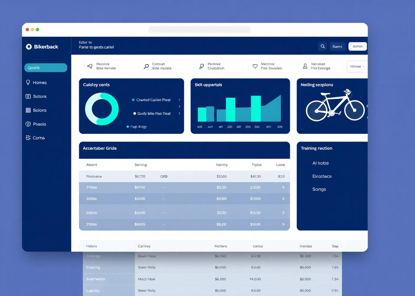 Tobacco Trail Bikes rental management dashboard